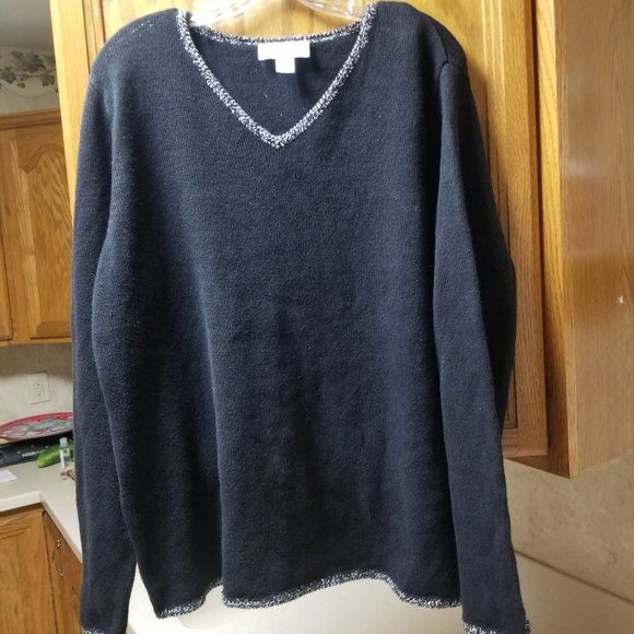 cj banks by christopher & banks womens sweater black size 1x - Picture 4 of 11